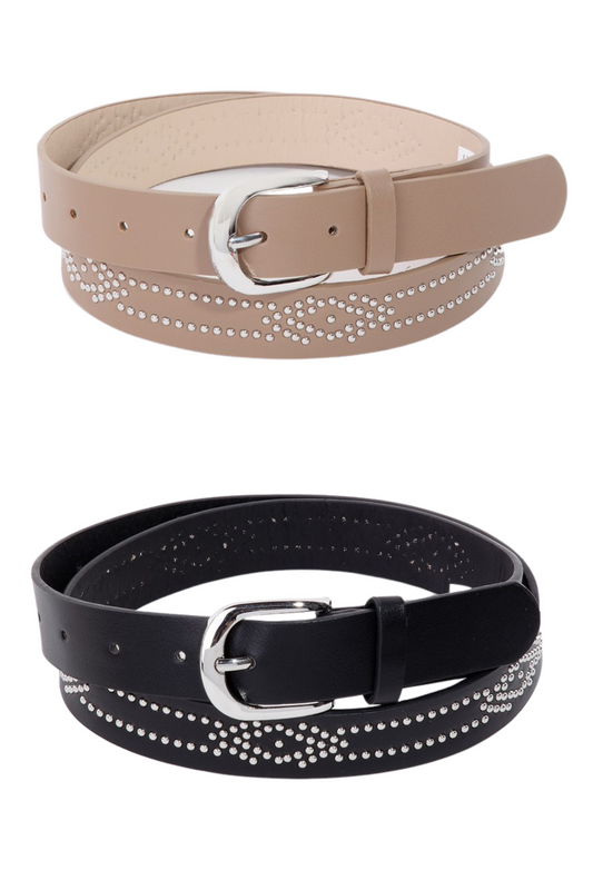 Faux Leather Western Studded Decor Belt