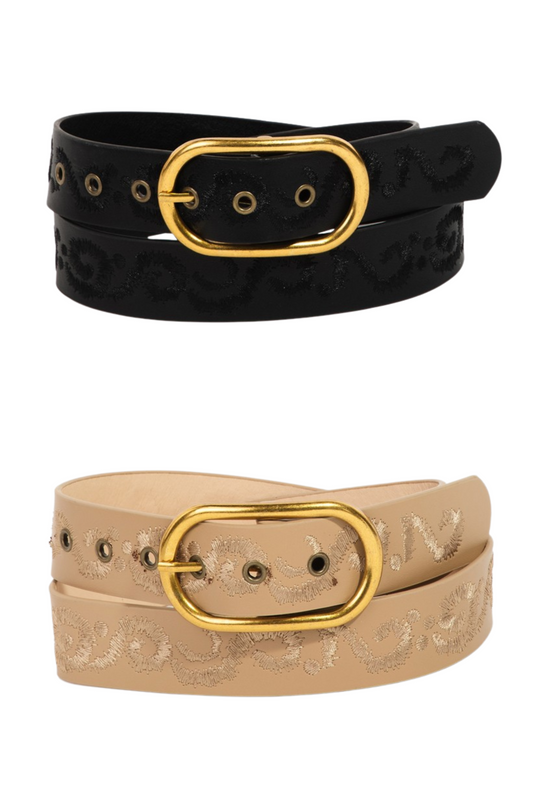 Faux Leather Stitch Pattern Belt