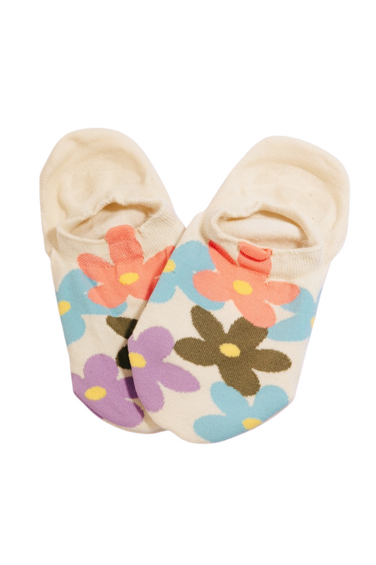 Floral Print No Show Socks