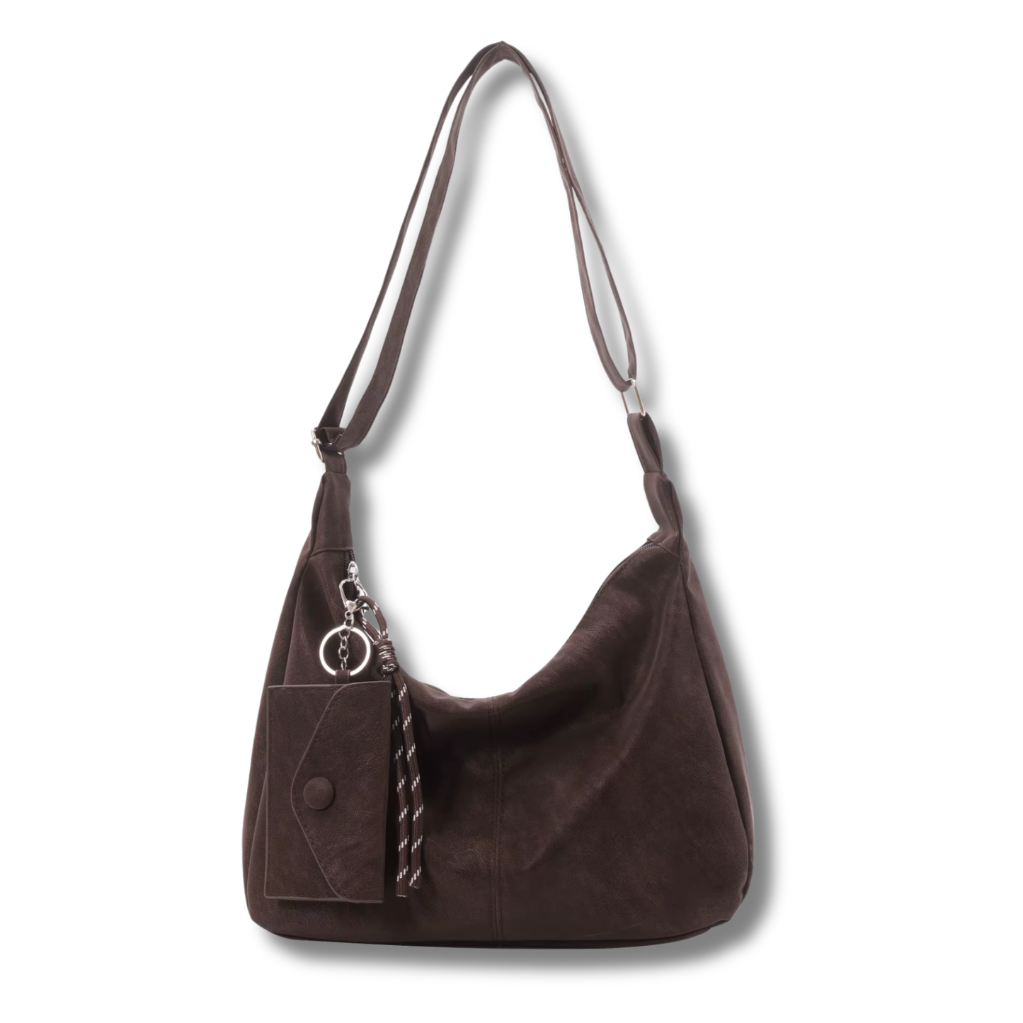 Carry All Slouchy Shoulder Bag with Coin Purse Keychain