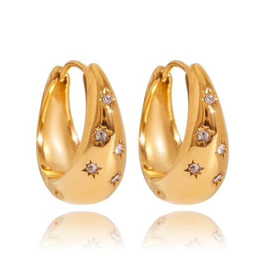 Sestra by Intro Stainless Steel Star Hoops
