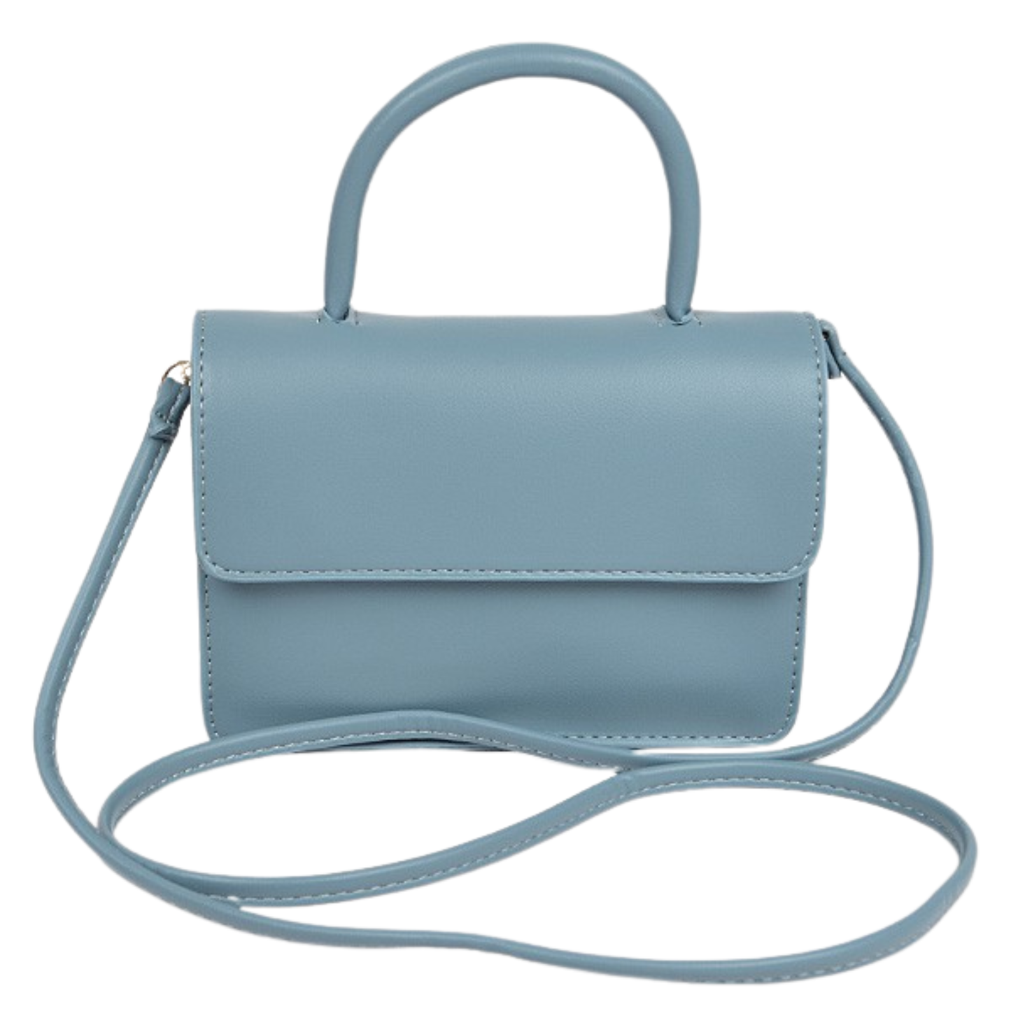 Faux Leather Shoulder Strap Bag with Snap Closure