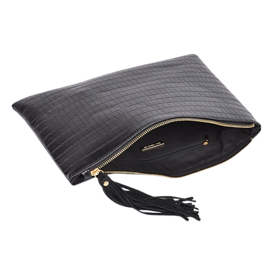 Shiny Faux Croc Envelope Clutch