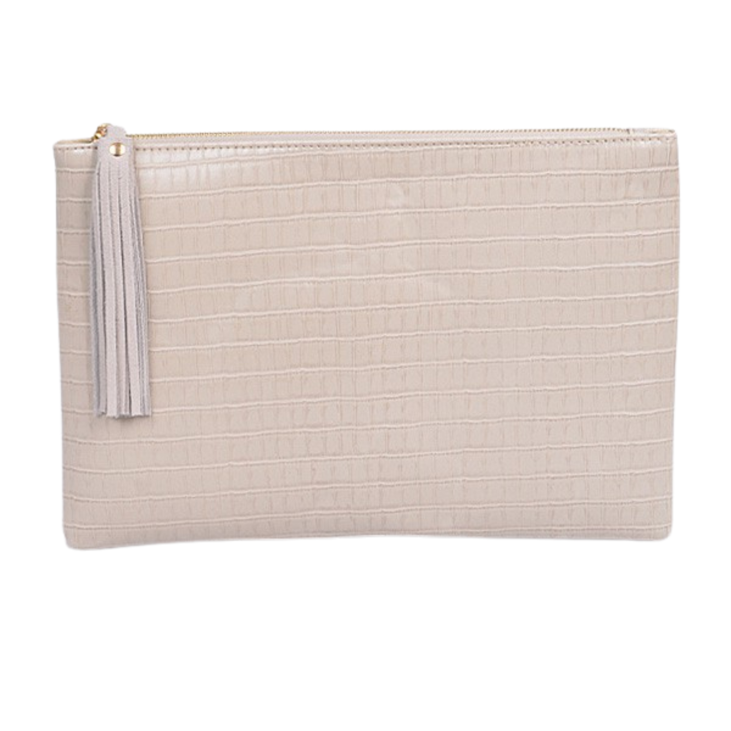 Shiny Faux Croc Envelope Clutch