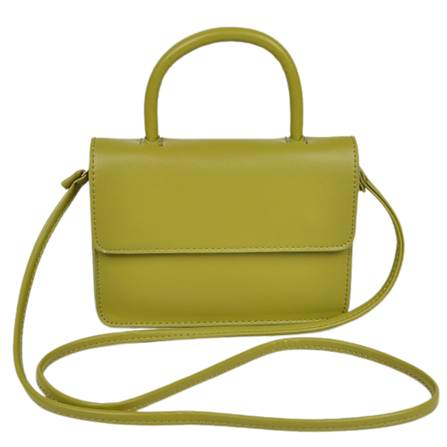 Faux Leather Shoulder Strap Bag with Snap Closure