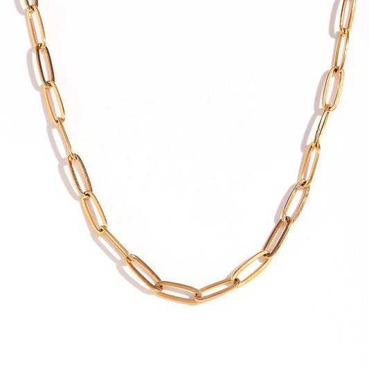 Sestra by Intro Stainless Steel Dainty Paper Clip Chain Necklace