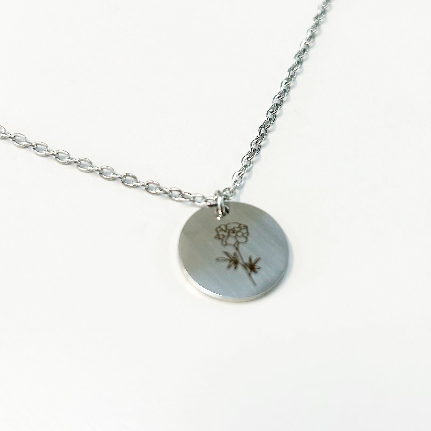 Birth Month Flower Stainless Steel & 18KG Necklace