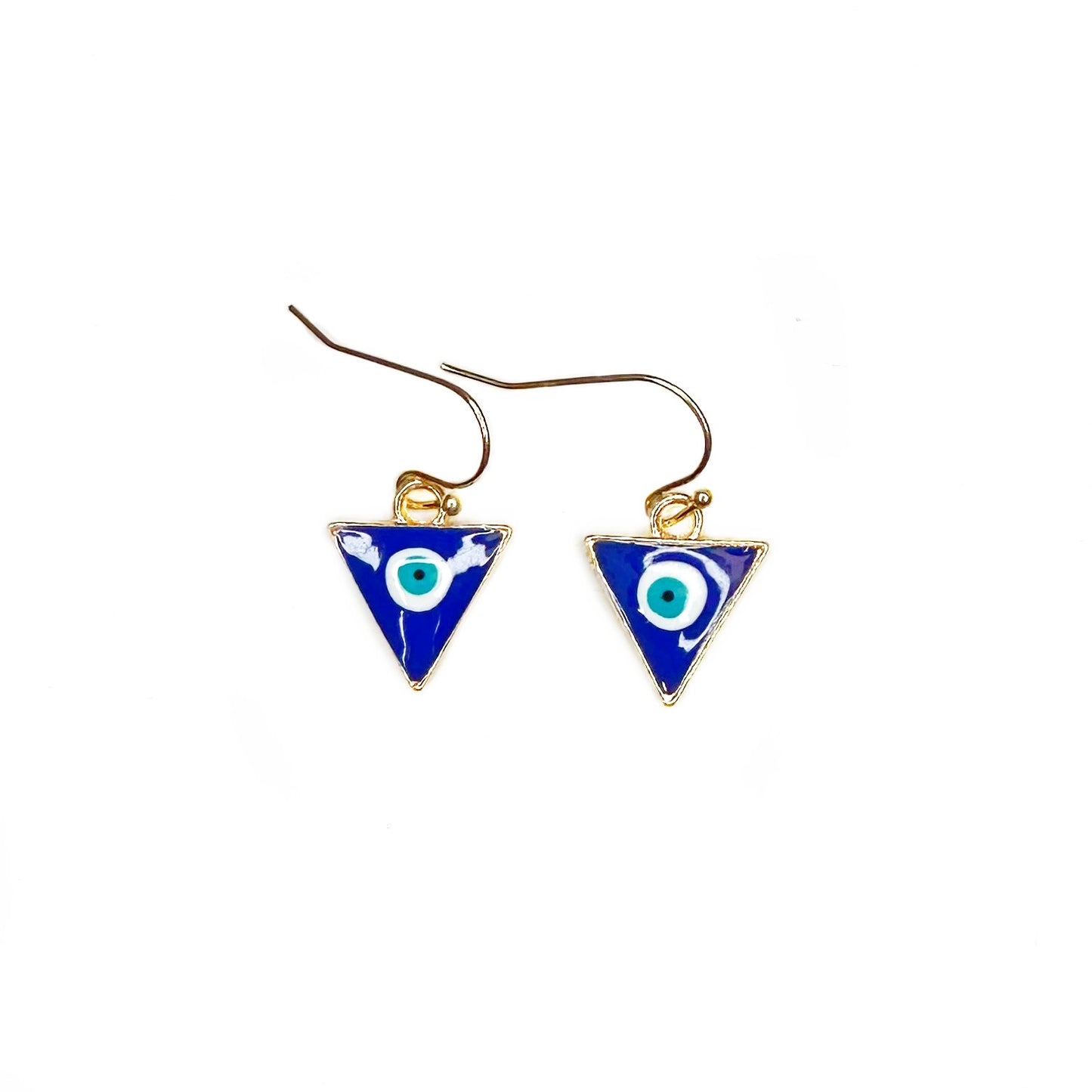 Evil Eye Triangle Dangle Earrings