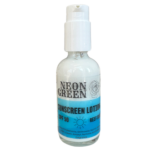 Neon Green SPF 50 Sunscreen Lotion