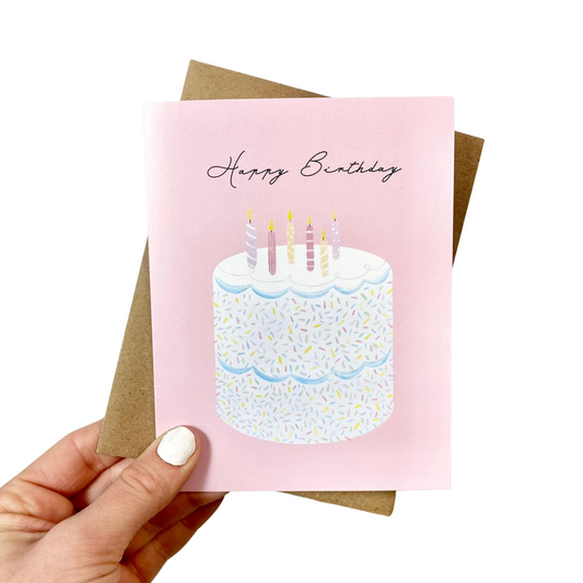 Happy Birthday Elegant Cake Birthday Card