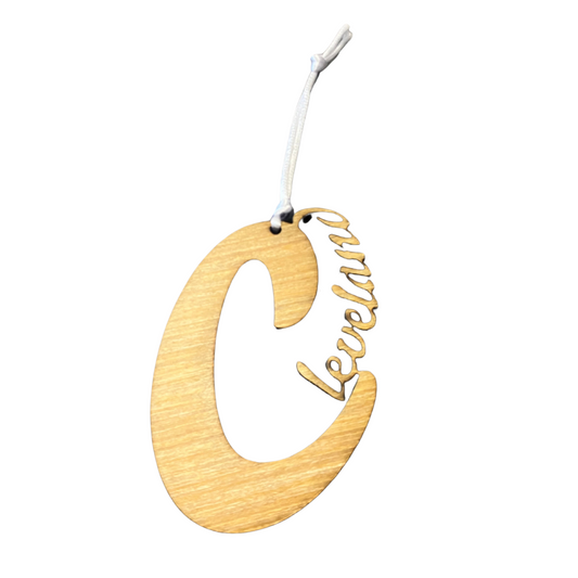 C is for Cleveland Wooden Ornament