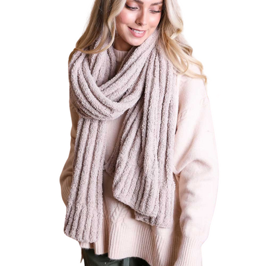 Ultra Soft Boucle Vertical Knit Scarf