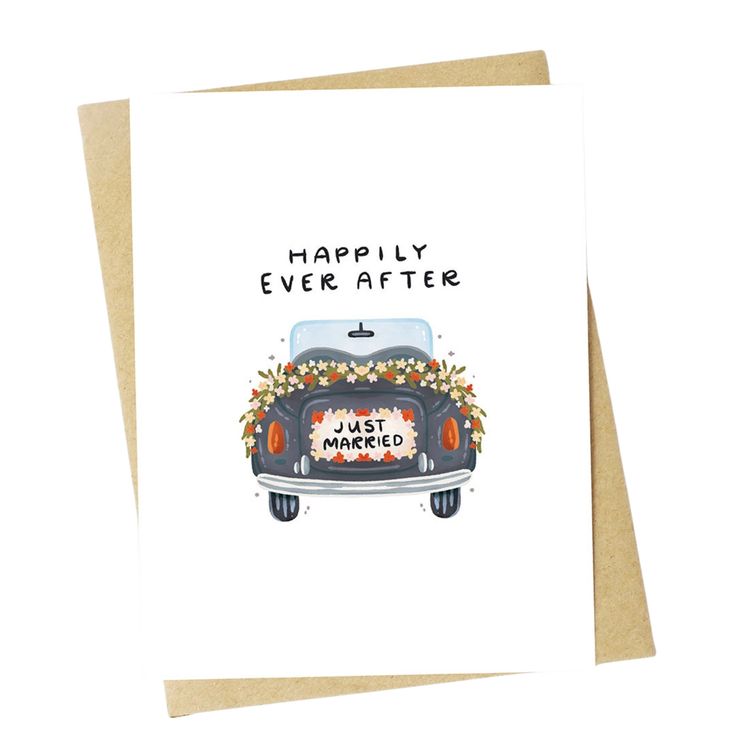 Happily Ever After Car Wedding Card