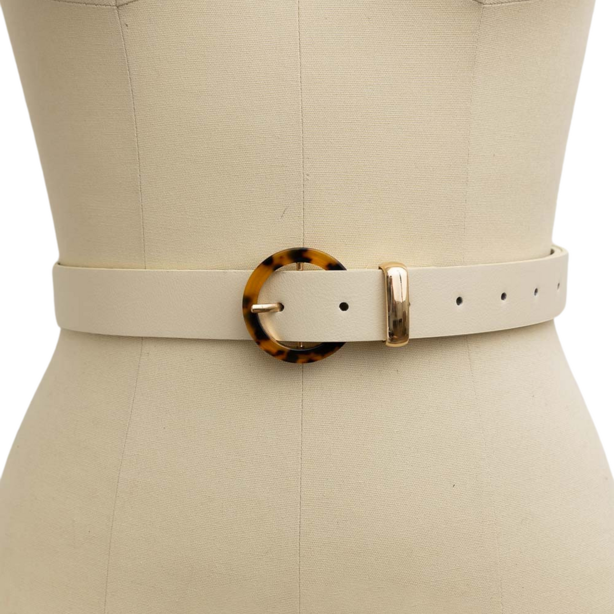 Tortoise Shell Pattern O Ring Buckle Belt – Intro Boutique display picture 1