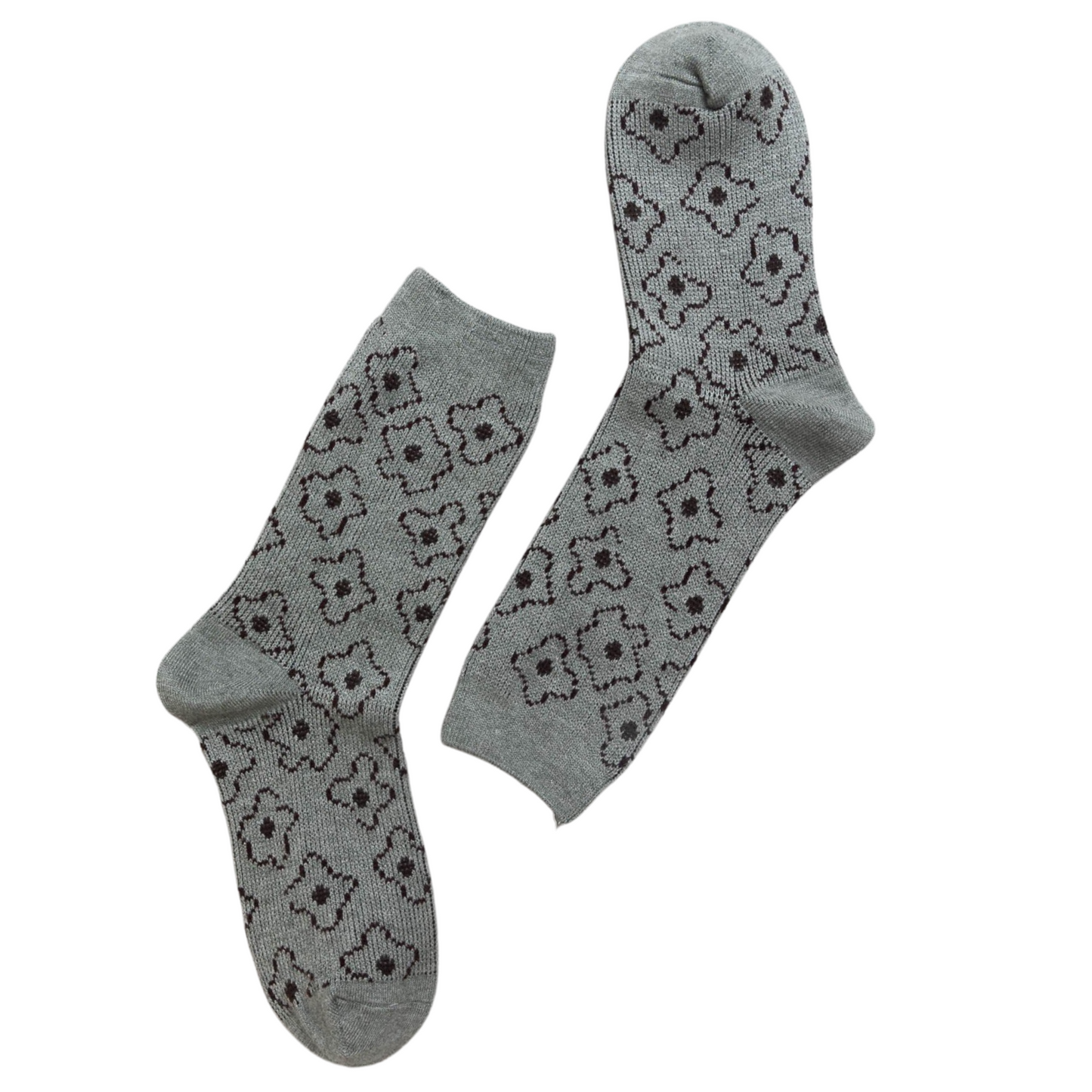 Vintage Floral Patterned Crew Socks