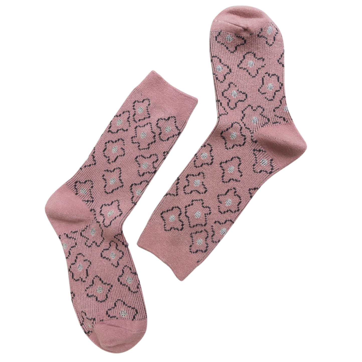 Vintage Floral Patterned Crew Socks