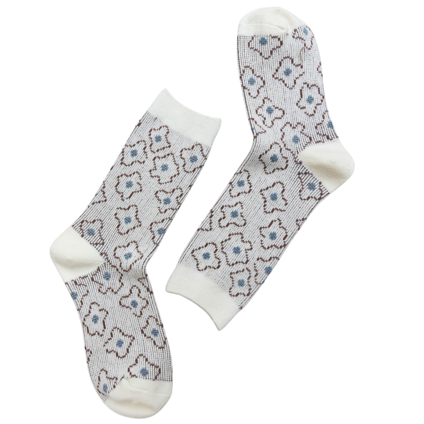 Vintage Floral Patterned Crew Socks