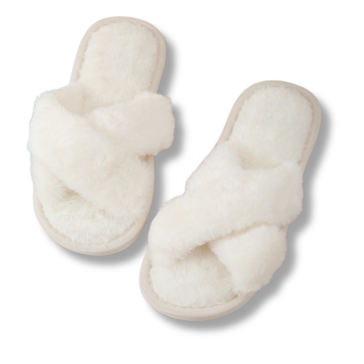 Faux Fur Plush Open Toe Slippers