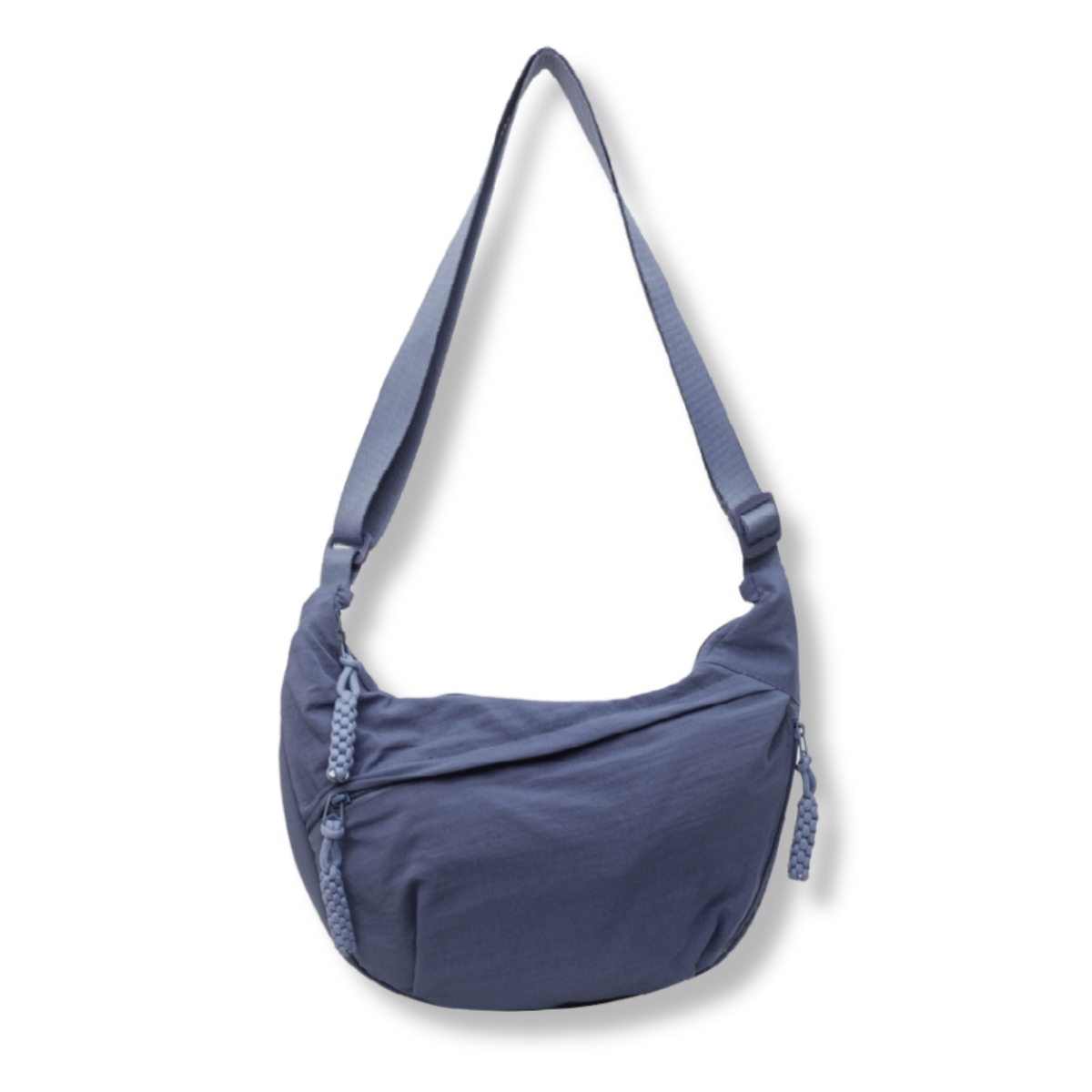 Sporty Nylon Crescent Shaped Crossbody Bag