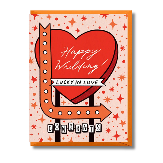 Lucky in Love Wedding Card