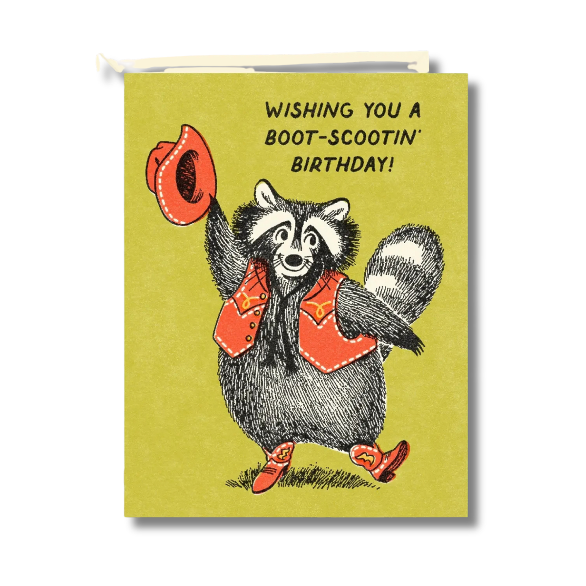 Raccoon Boot-Scootin' Birthday Card