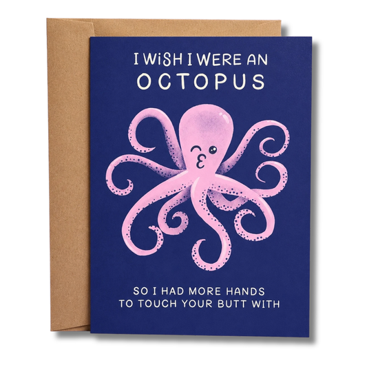 Funny Octopus Love Greeting Card