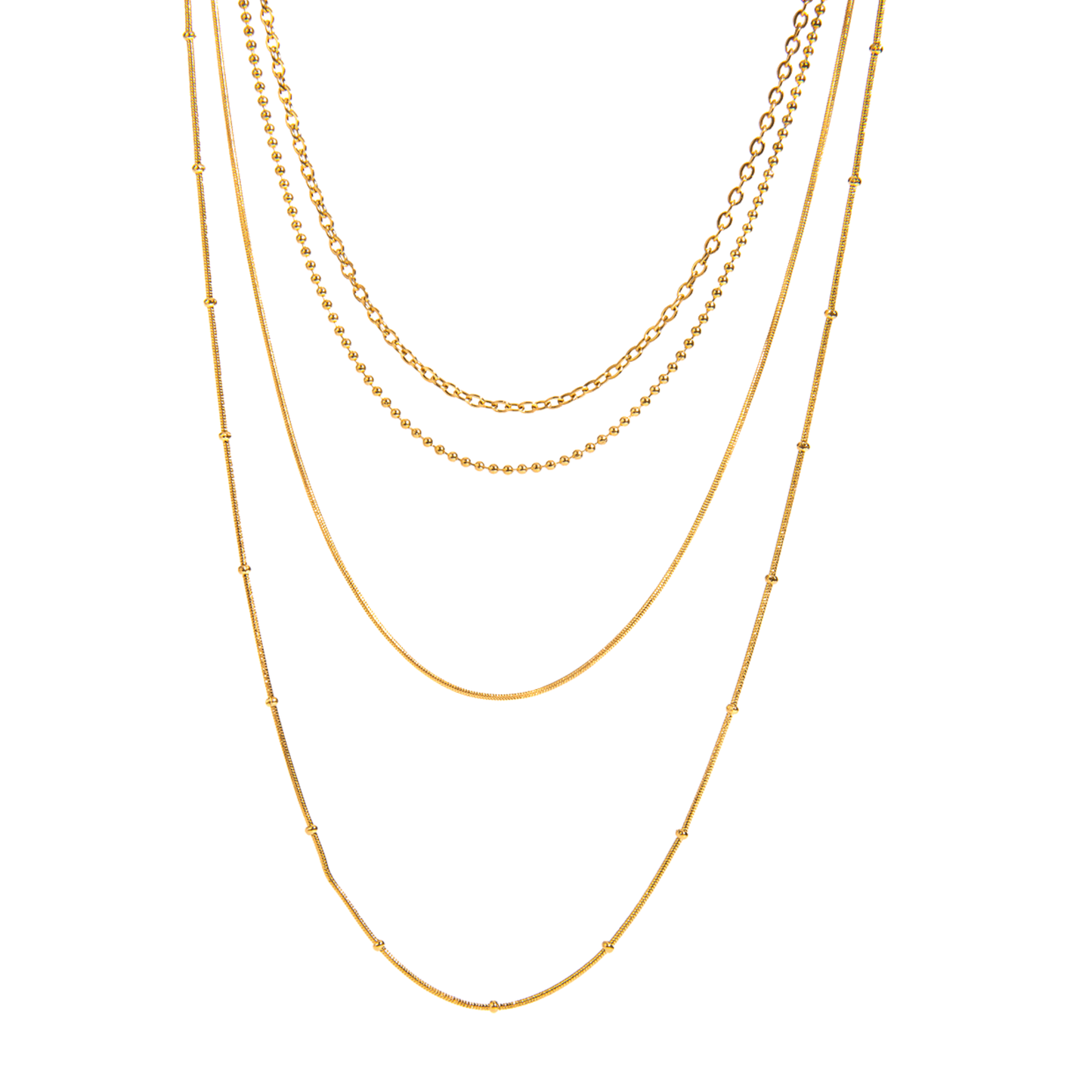 Stainless Steel Multi-Layer Chain Necklace