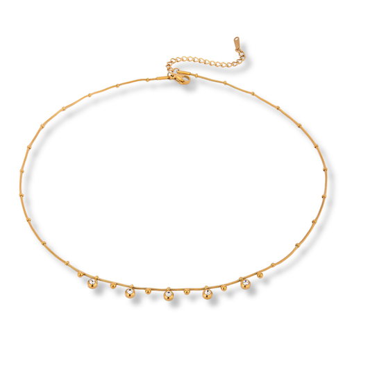 Sestra By Intro Stainless Steel CZ Station Crystal Necklace