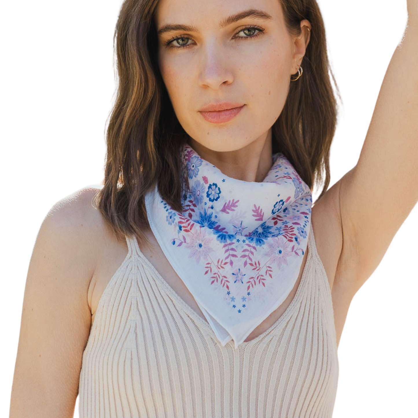 Pastel Floral Print Bandana