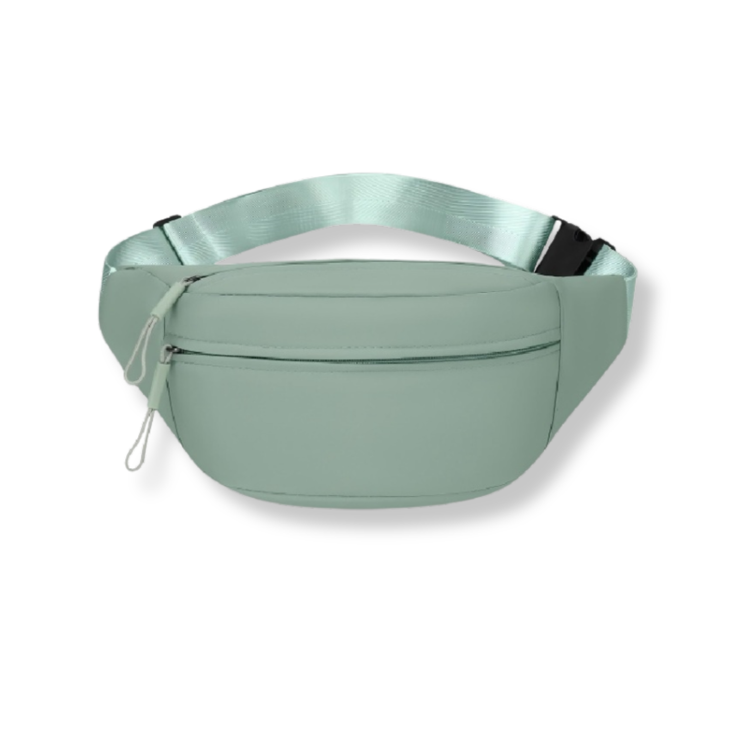 Double Zipper Crossbody Nylon Belt Bag