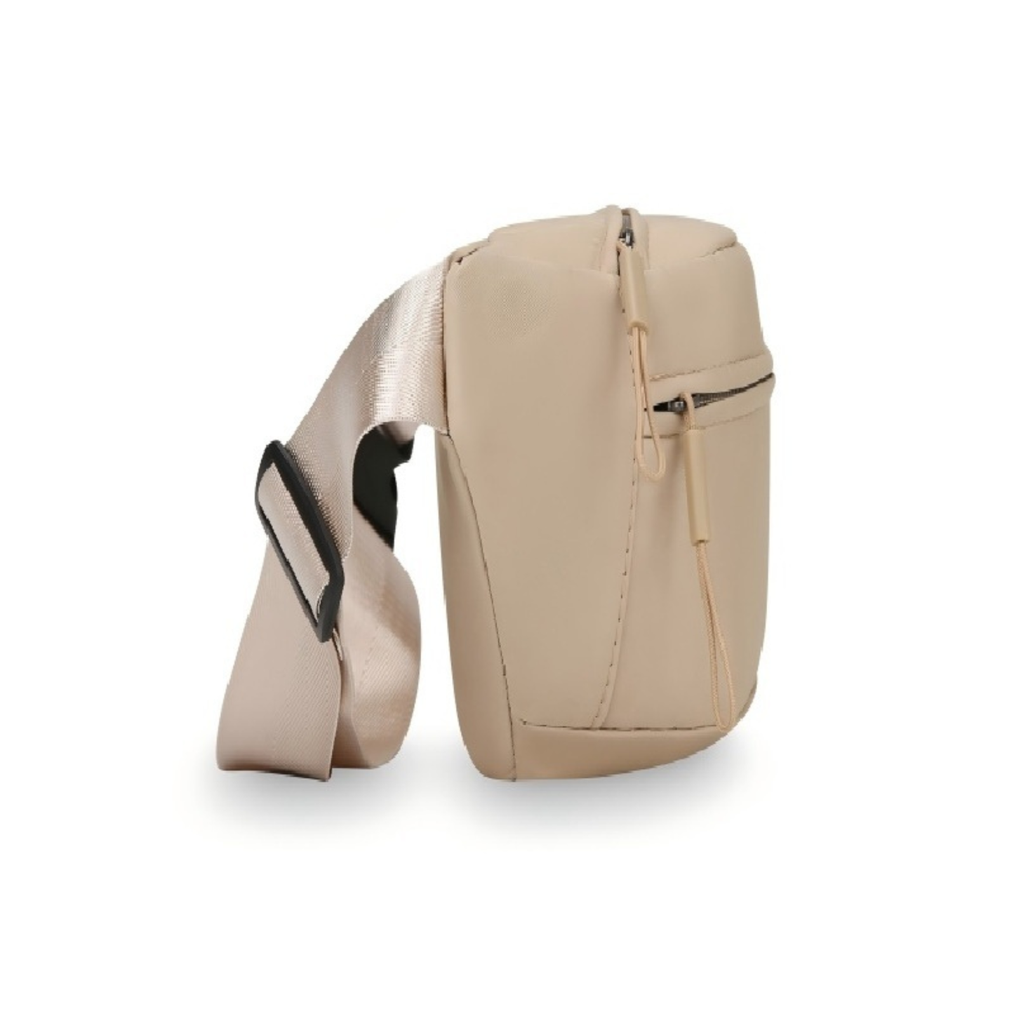 Double Zipper Crossbody Nylon Belt Bag