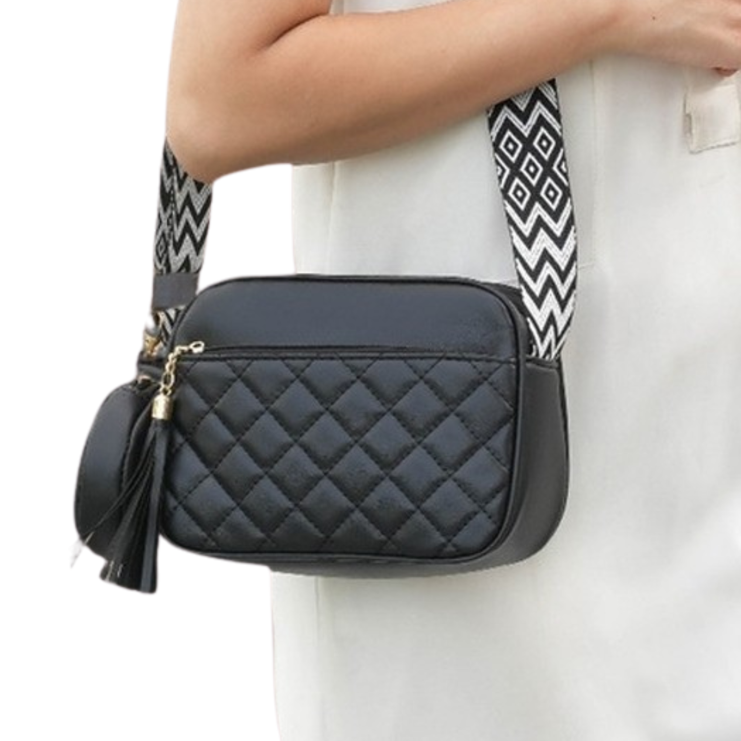 Diamond Quilted Crossbody with Coin Purse Bag Charm