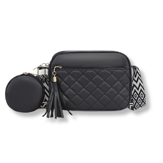 Diamond Quilted Crossbody with Coin Purse Bag Charm