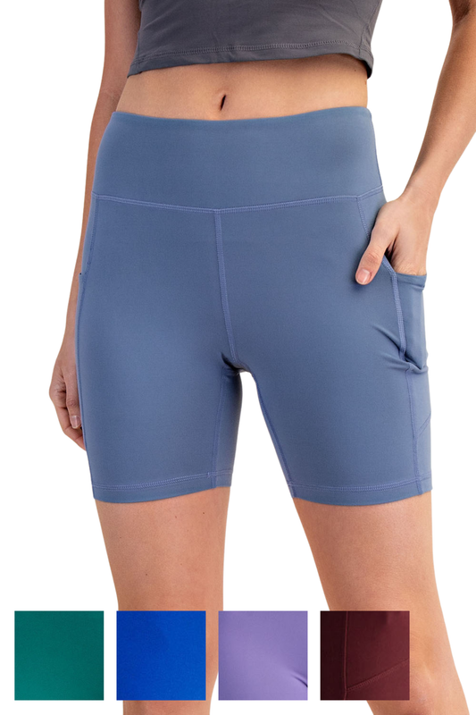 6" Inseam Butter Biker Shorts with Side Pockets