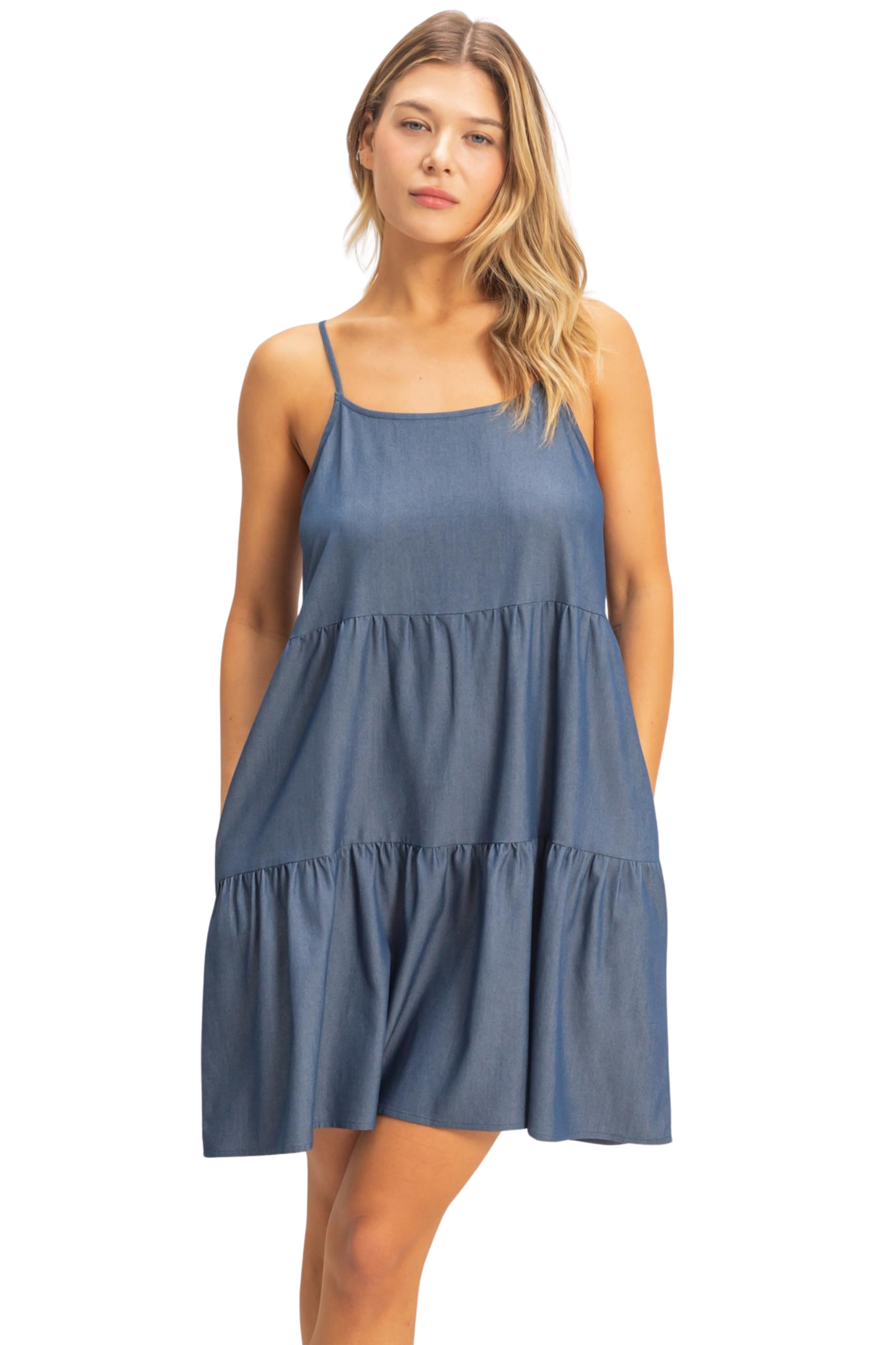 Tiered Spaghetti Strap Mini Dress