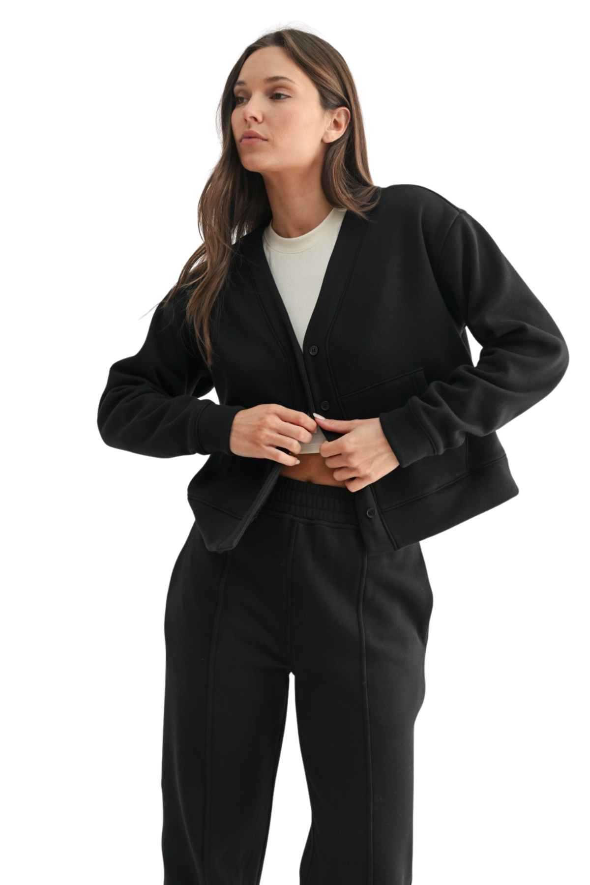 Brushed Cozy Fleece Cardigan