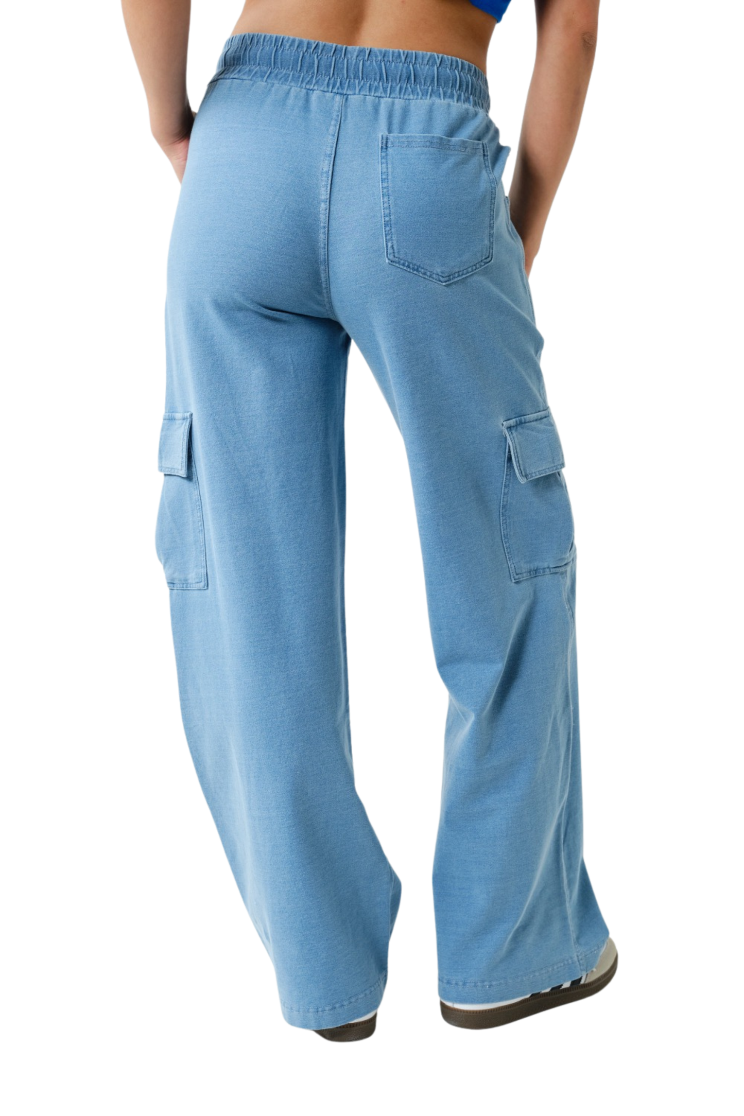 Mineral Washed Wide Leg Cargo Pants