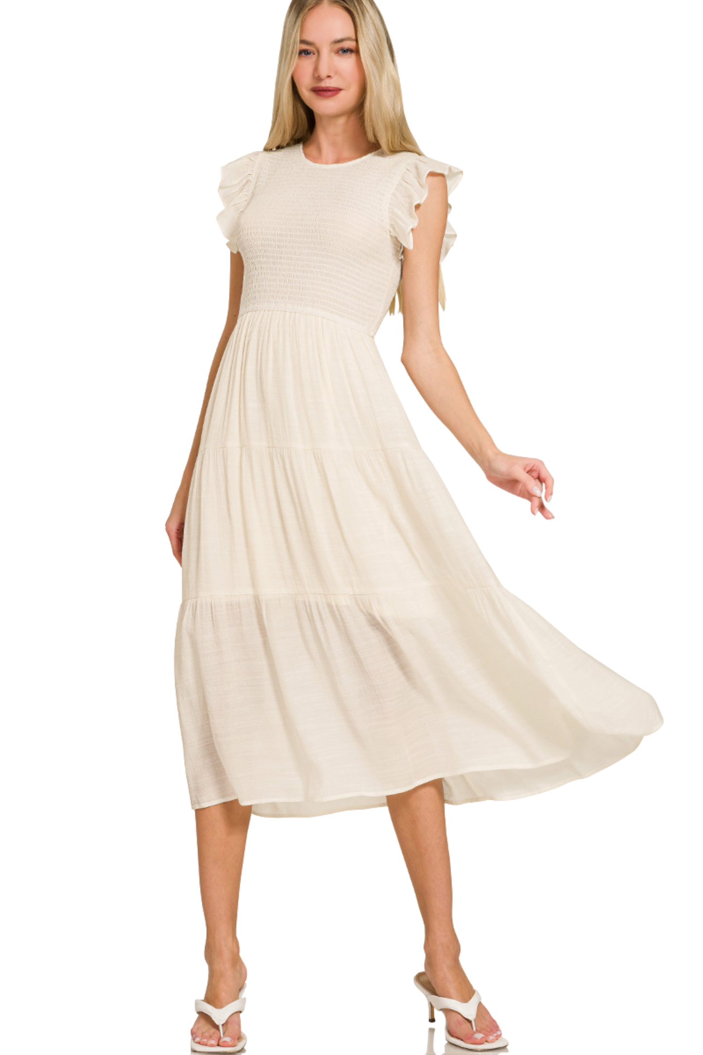 Smocked & Flouncy Midi Dress