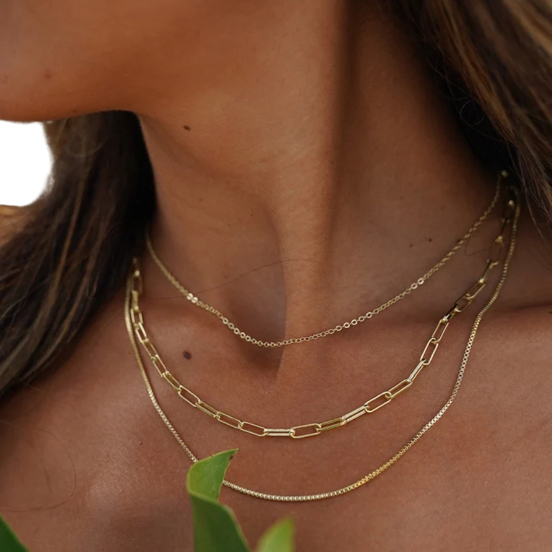 Sestra by Intro Stainless Steel Triple Chain Necklace