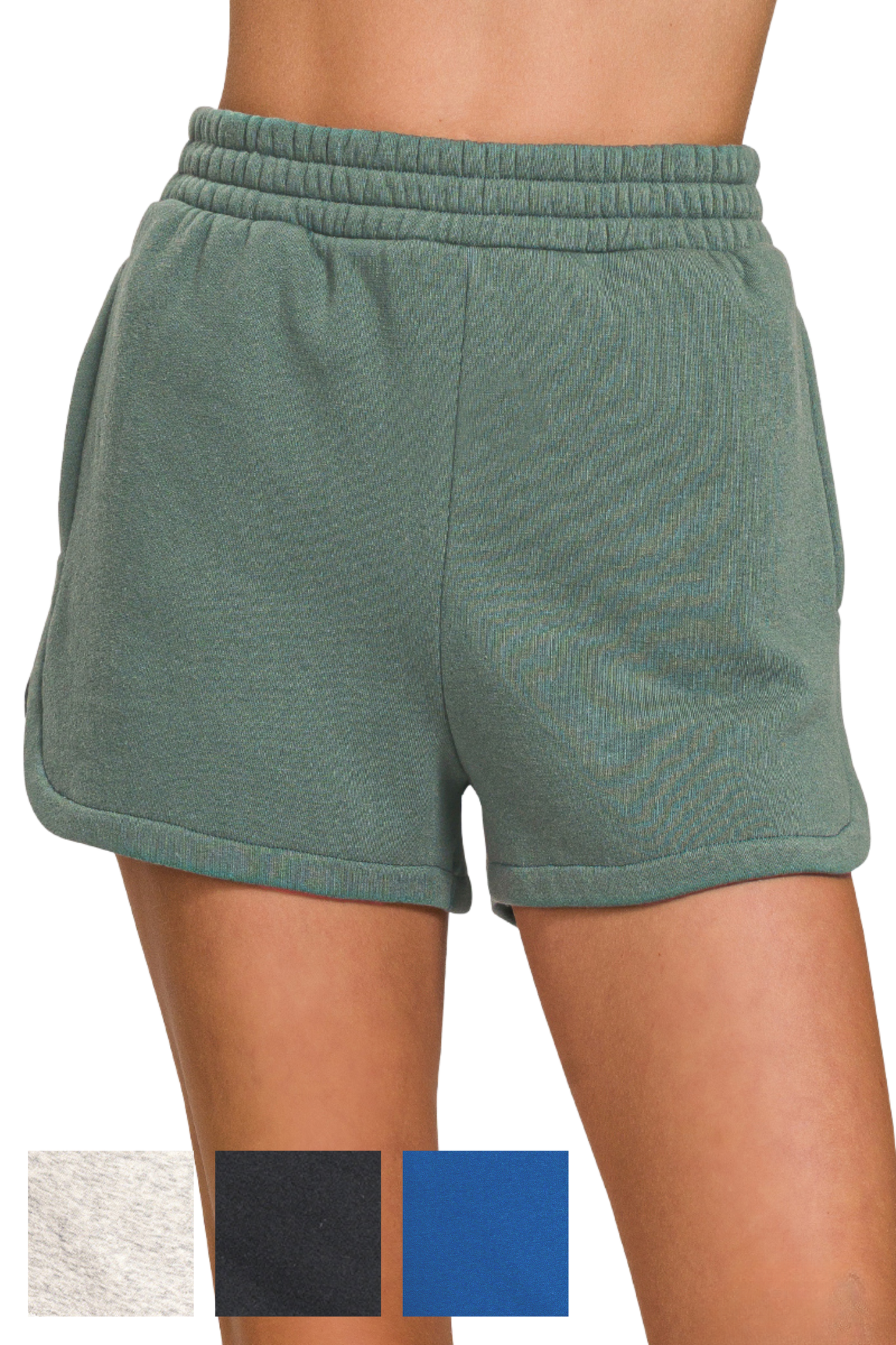 Fleece Lined Dolphin Hem Lounge Shorts