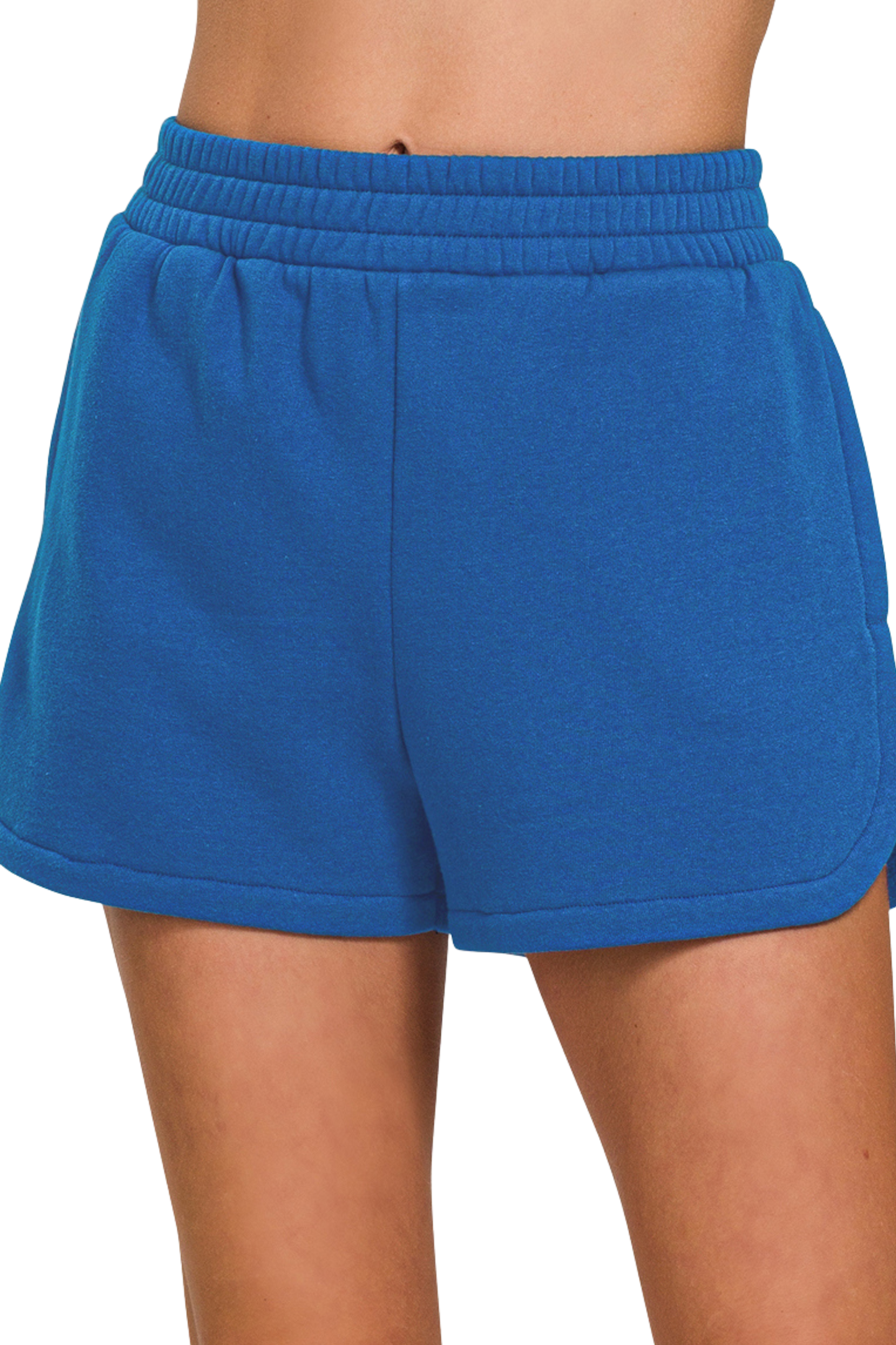 Fleece Lined Dolphin Hem Lounge Shorts
