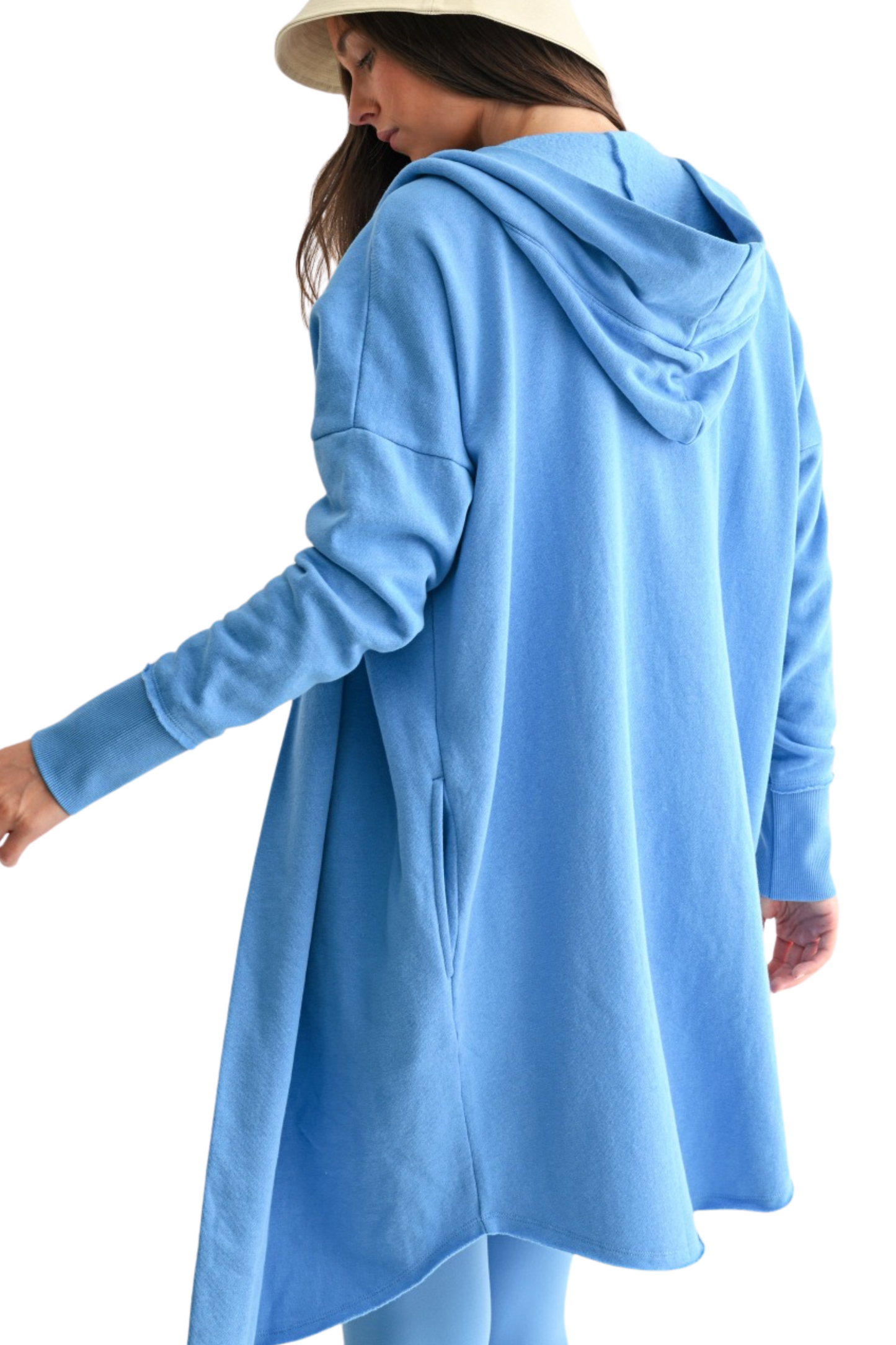 Longline Open Hoodie Cardigan