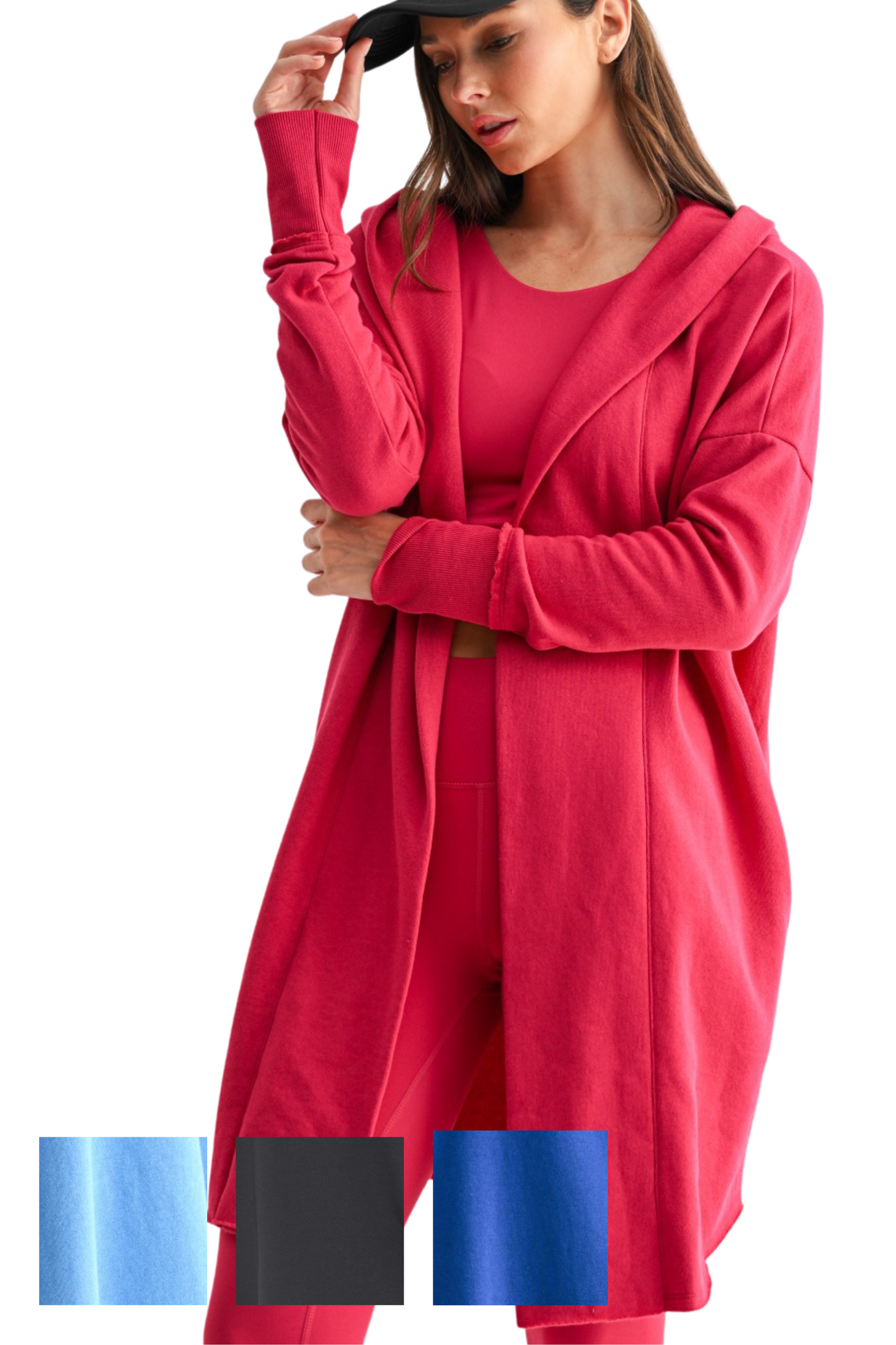 Longline Open Hoodie Cardigan