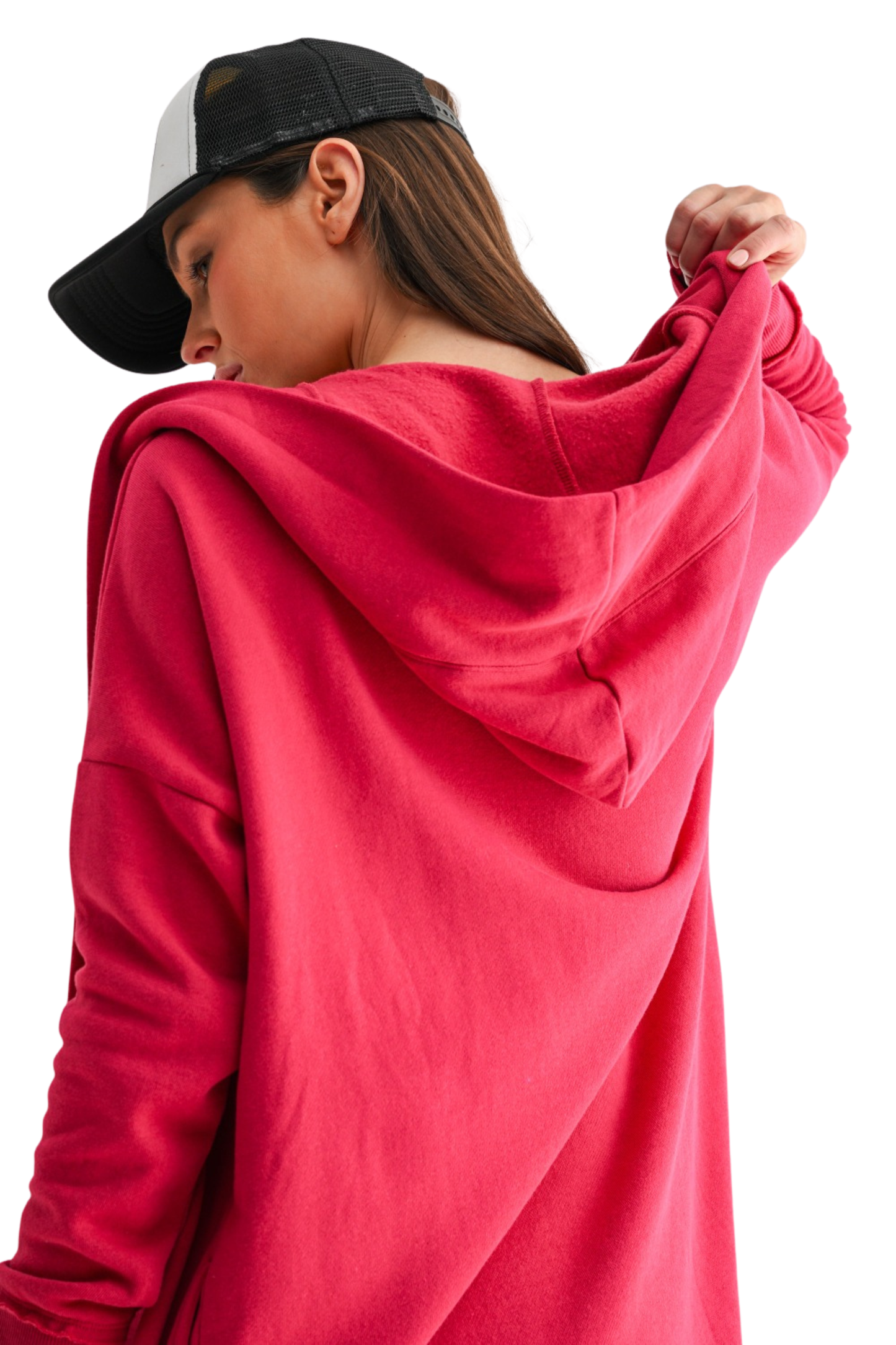 Longline Open Hoodie Cardigan