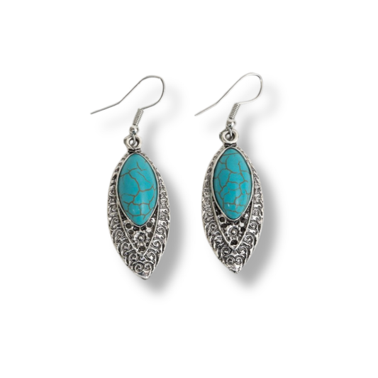 Vintage Inspired Turquoise Drop Earrings
