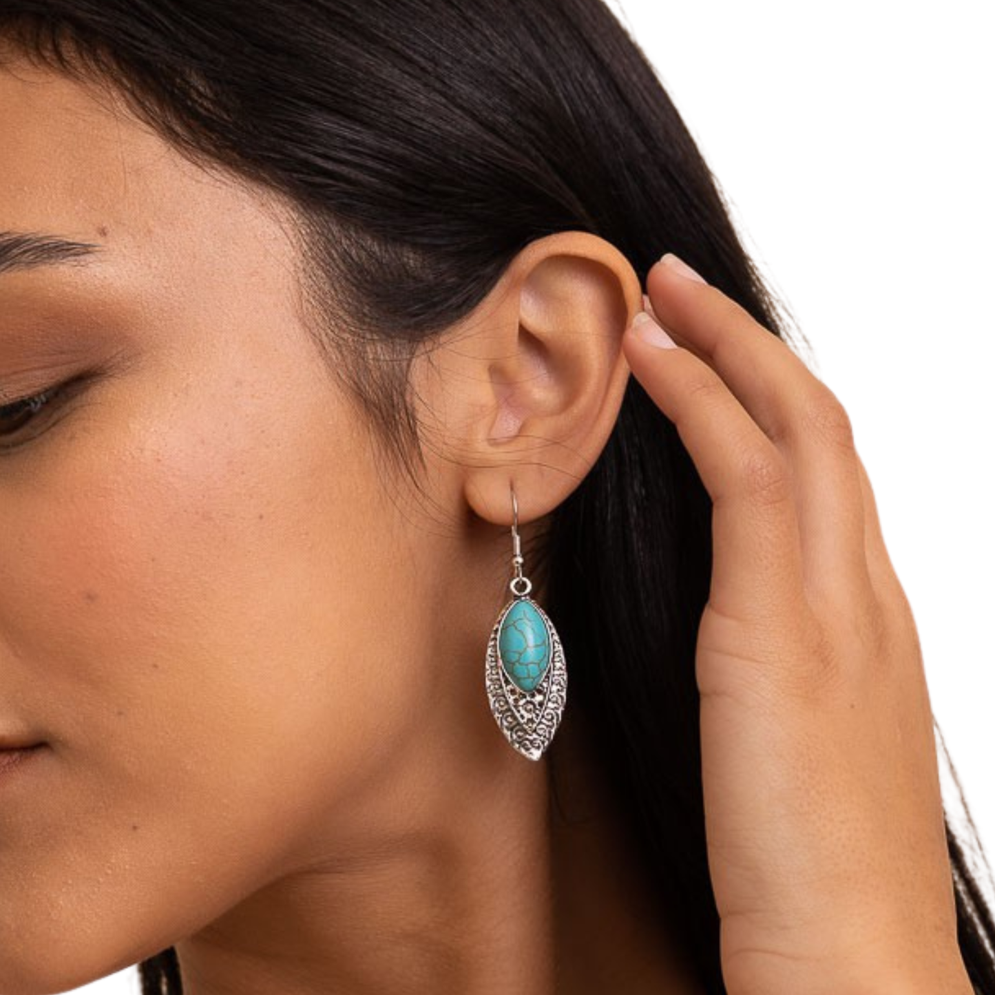 Vintage Inspired Turquoise Drop Earrings