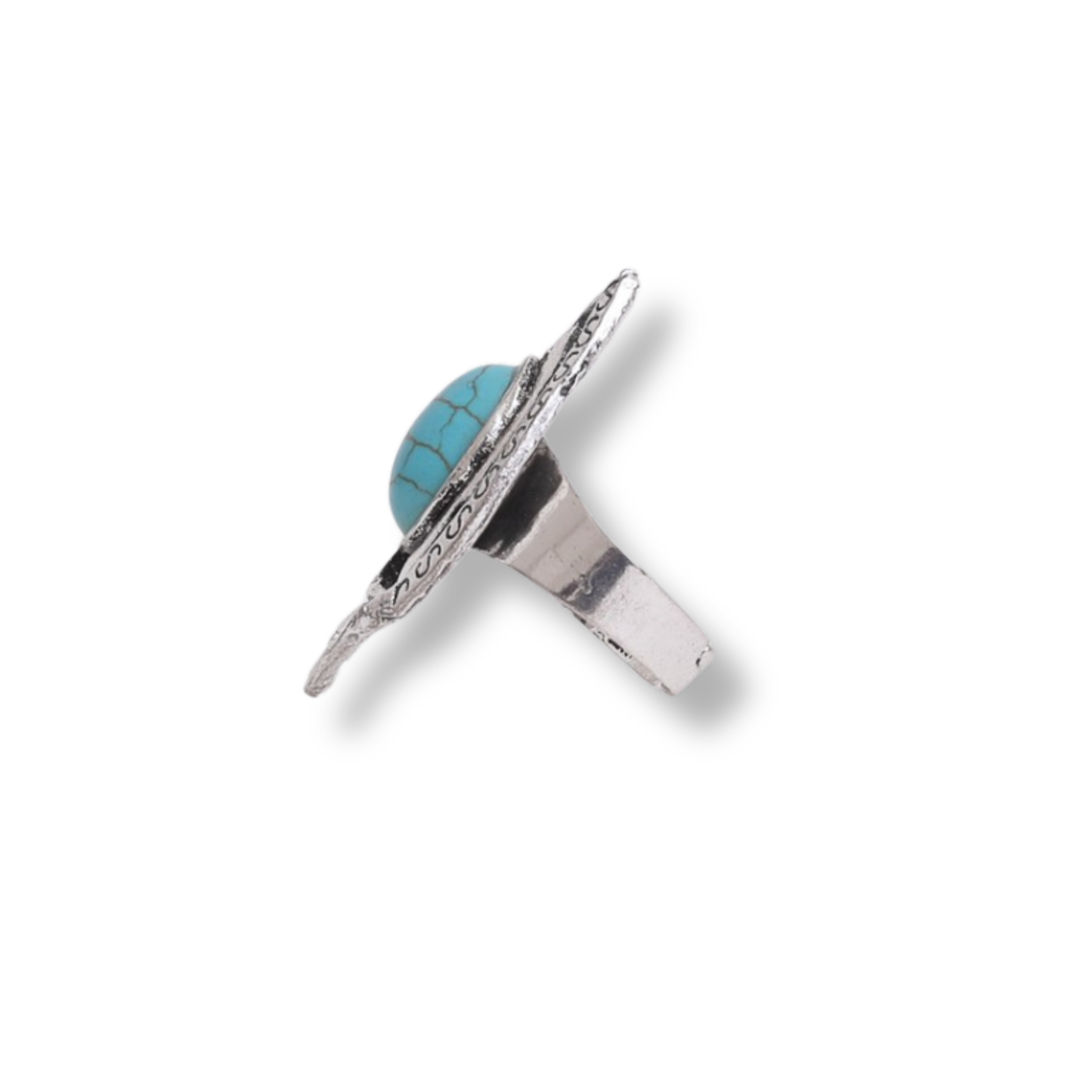 Adjustable Silver & Turquoise Statement Ring