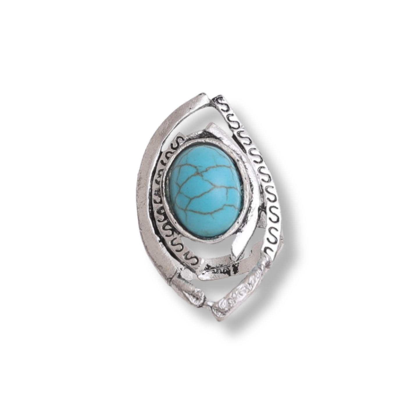 Adjustable Silver & Turquoise Statement Ring