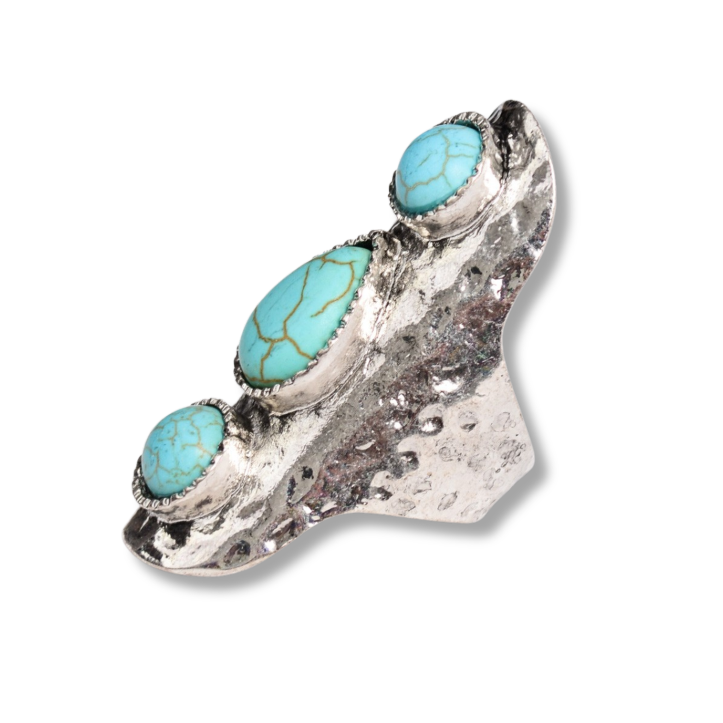 Waterfall Turquoise Statement Adjustable Ring