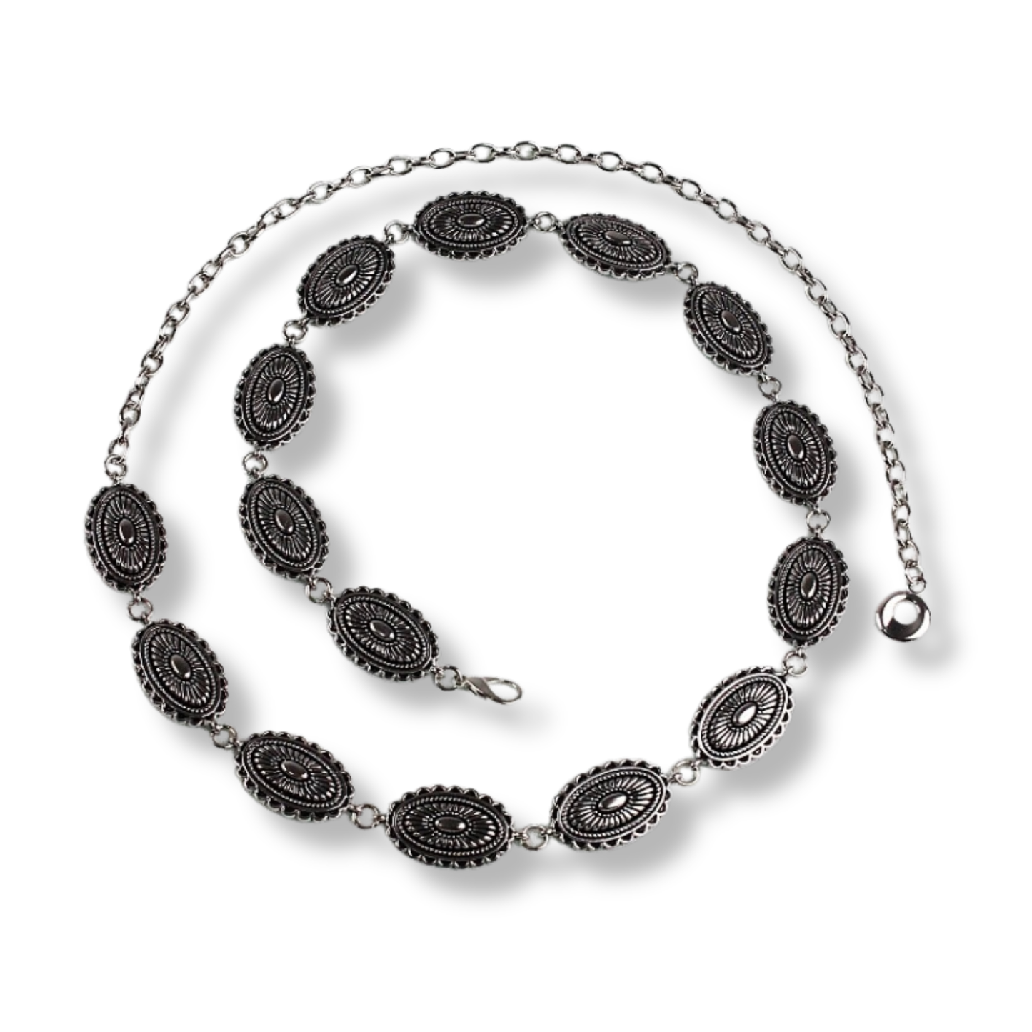 Oval Buckle Chain Belt